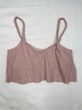 The Range Tank Top Womens Size S Dusty Pink Cropped Cami Braided Straps